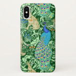 Capa Para iPhone Da Case-Mate Art Nouveau Peacock Impressão, Cobalt Azul e Verde<br><div class="desc">O padrão Art Nouveau baseado na safra William Morris inspirou um tecido retratando a floresta com pavões,  lebres e raposas,  digitalmente rendido em azul cobalto,  turquesa e neutrais em um fundo verde da floresta escura para a aparência de uma tapeçaria tradicional</div>