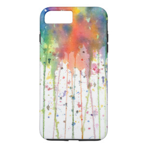 Capa iPhone 8 Plus/7 Plus Arte Abstrata de Aquarela Gotejante