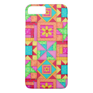 Capa Para iPhone Da Case-Mate Arte colorida amarela vermelha do bloco da edredã