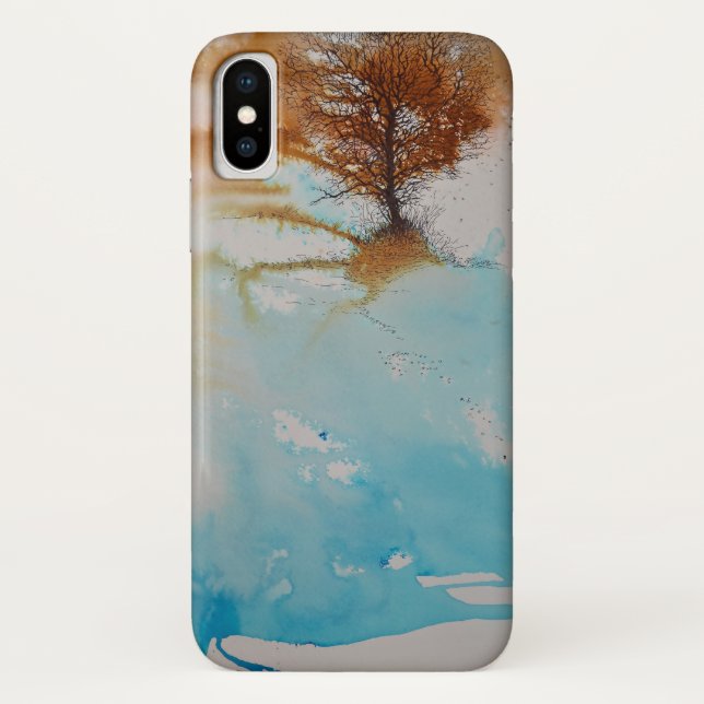Capa Para iPhone, Case-Mate Arte de Paisagem de Abstrato de Árvore (Verso)