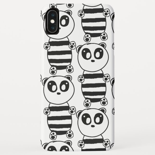 Capa Para iPhone, Case-Mate Arte de Panda Preto e Branco Divertida (Verso)