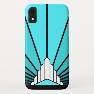 Capa Para iPhone Da Case-Mate Arte deco Sun em aqua iPhone / iPad case