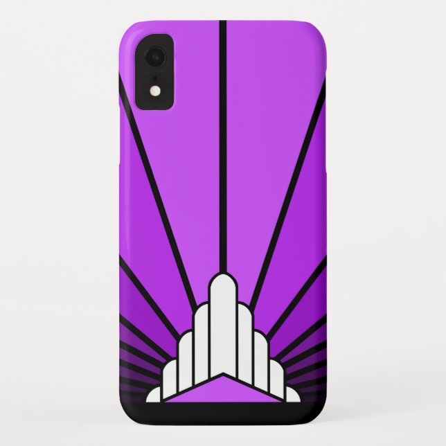 Capa Para iPhone, Case-Mate Arte deco Sun em iPhone roxo / iPad case (Verso)