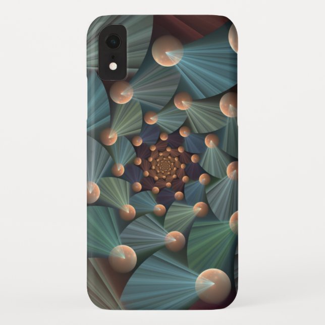 Capa Para iPhone, Case-Mate Arte Fractal abstrato com Azul De Chapa Marrom Pro (Verso)