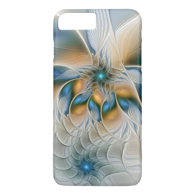 Capa Para iPhone, Case-Mate Arte fractal de fantasia abstrata azulada (Verso)