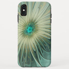 Capa Para iPhone Da Case-Mate Arte fractal de flor de fantasia em verde sage abs