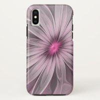 Arte Fractal Floral de Ameixa Abstrata Flor Fantas