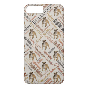 Capa iPhone 8 Plus/7 Plus Arte inglesa da palavra do buldogue
