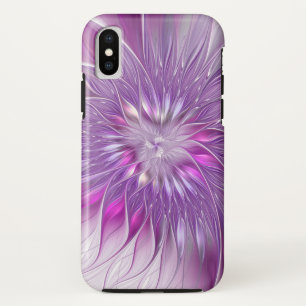 Capa Para iPhone Da Case-Mate Arte roxa cor-de-rosa do Fractal do abstrato da