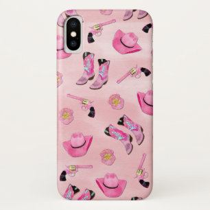 Capa Para iPhone Da Case-Mate Artsy Cute Girly Pink Teal Cowgirl Watercolor