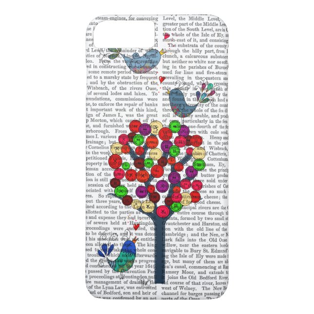 Capa Para iPhone, Case-Mate Árvore de Botões e Pássaros Azul (Verso)