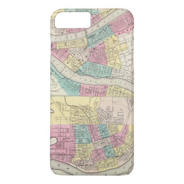 Capa Para iPhone, Case-Mate As cidades de Pittsburgh Allegheny Cincinnati (Verso)