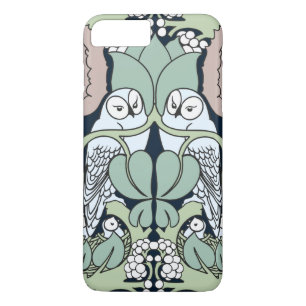 Capa iPhone 8 Plus/7 Plus As corujas de Nouveau da arte aninham o iPhone 7