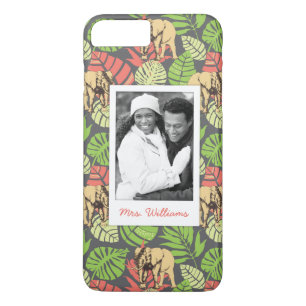 Capa iPhone 8 Plus/7 Plus As folhas & os elefantes exóticos adicionam sua