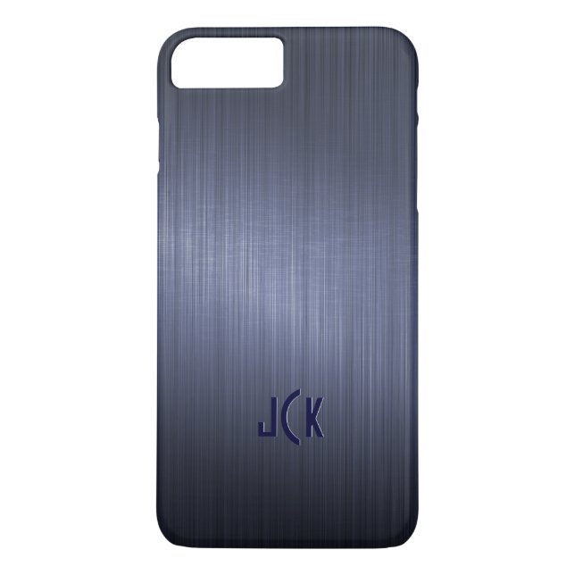 Capa Para iPhone, Case-Mate Aspecto de alumínio com tinta azul esfregada, metá (Verso)