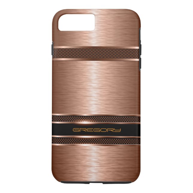 Capa Para iPhone, Case-Mate Aspecto Metálico de Tons de Cobre Marrom Simples (Verso)