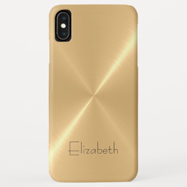 Capa Para iPhone, Case-Mate Aspecto Metálico Dourado, branco, sem aço inoxidáv (Verso)
