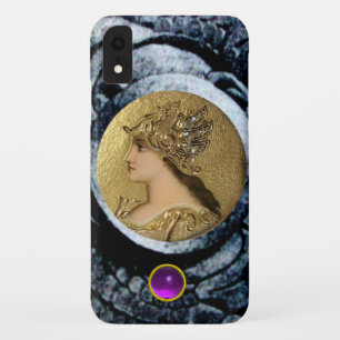 CAPA PARA iPhone XR ATENA COM FANTASY GRIFFINS E GEMSTONE PURPER