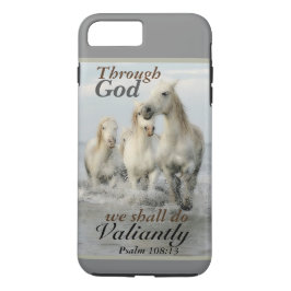 Capa iPhone 8 Plus/7 Plus Através de Deus, faremos Salmo 108 Cavalos.