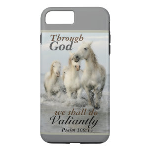 Capa iPhone 8 Plus/7 Plus Através de Deus, faremos Salmo 108 Cavalos.