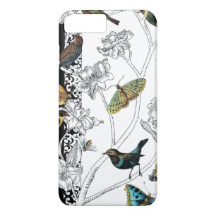 Capa Para iPhone Da Case-Mate Aves e Borboleta sobre fundo preto-e-branco