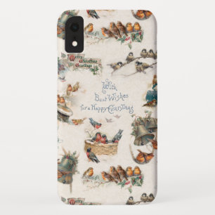 Capa Para iPhone Da Case-Mate Aves e Cartões de natal de neve de safra