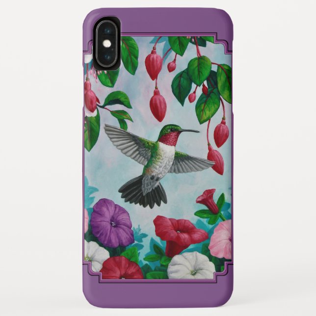 Capa Para iPhone, Case-Mate Aves e Flores Roxas (Verso)