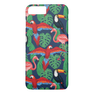 Capa iPhone 8 Plus/7 Plus Aves Tropicais Em Cores Brilhantes