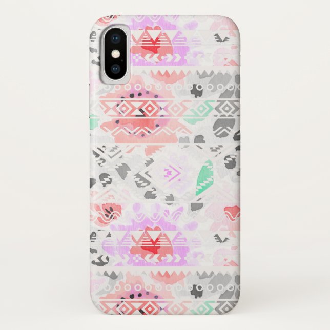 Capa Para iPhone, Case-Mate Aztec fole pastel, de cor branca (Verso)