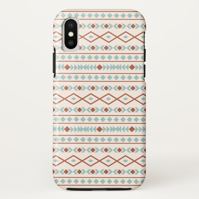 Capa Para iPhone, Case-Mate Aztec Formas Padrão Rust Teal Cream (Verso)