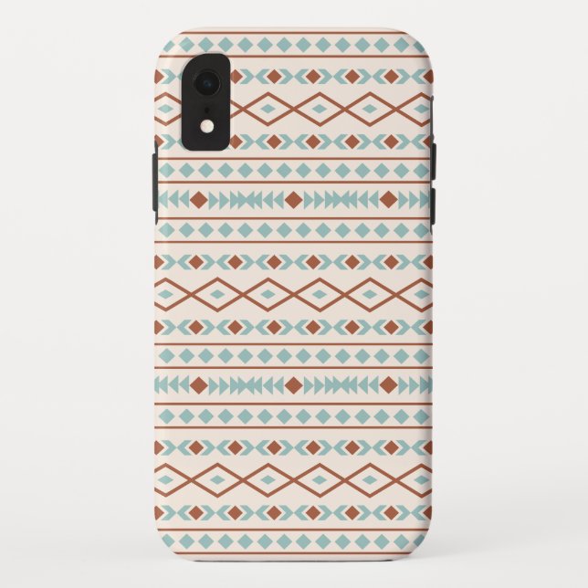 Capa Para iPhone, Case-Mate Aztec Formas Padrão Rust Teal Cream (Verso)