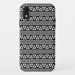 Capa Para iPhone Da Case-Mate Aztec triângulos+quadrados branco-padrão em preto
