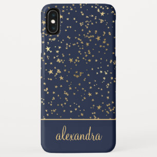 Capa Para iPhone Da Case-Mate Azuis marinhos - o ouro Stars o monograma