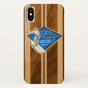 Capa Para iPhone Da Case-Mate Azul de madeira de Koa do falso havaiano da