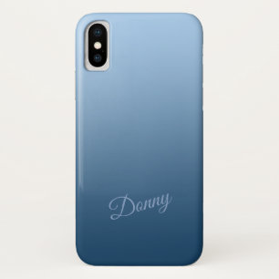 Capa Para iPhone X Azul do inclinação com nome feito sob encomenda