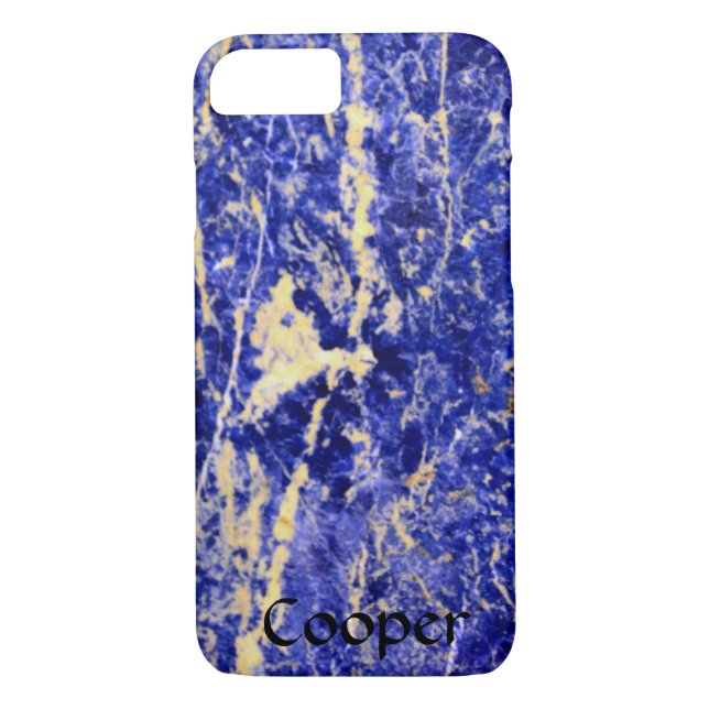 Capa Para iPhone, Case-Mate Azul Granito, mármore azul, pedra azul (Verso)