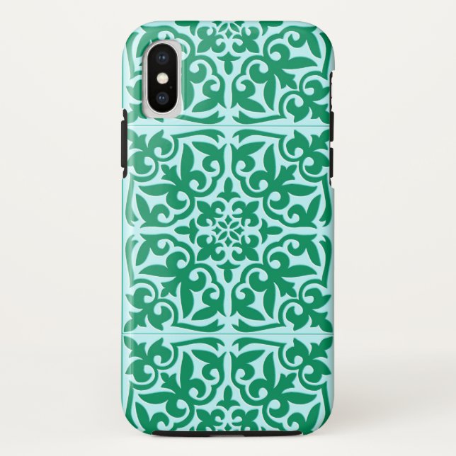 Capa Para iPhone, Case-Mate Azulejo marroquino - turquesa e aqua (Verso)