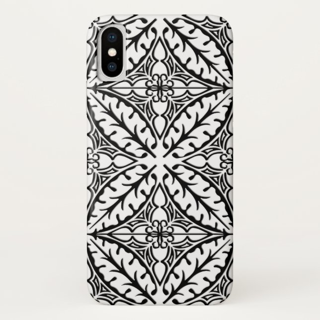 Capa Para iPhone, Case-Mate Azulejos marroquinos - branco e preto (Verso)