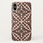 Capa Para iPhone Da Case-Mate Azulejos marroquinos - cor-de-rosa-pêssego e preto<br><div class="desc">O marroquino inspirou um padrão de azulejo com um aspecto cerâmico polido - cor-de-rosa pessegueira macia com fundo preto</div>