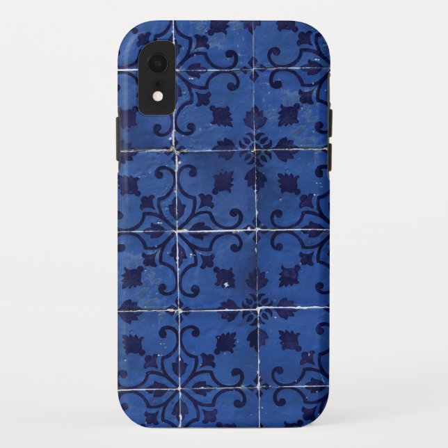 Capa Para iPhone, Case-Mate Azulejos Portugueses - Design Azulejo Azul Folha F (Verso)