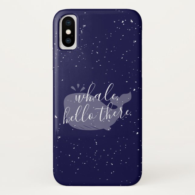 Capa Para iPhone, Case-Mate Baleia Azul, Olá Lá (Verso)