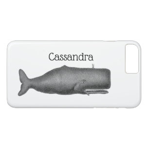 Capa iPhone 8 Plus/7 Plus Baleia Estilizada Século XIX Vintage #1 N