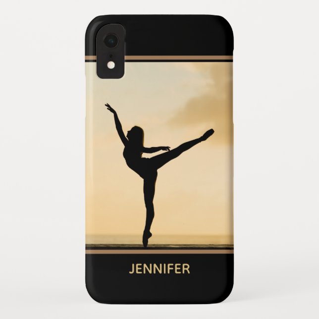 Capa Para iPhone, Case-Mate Ballerina Arabesque Sunset Silhouette Personalizad (Verso)