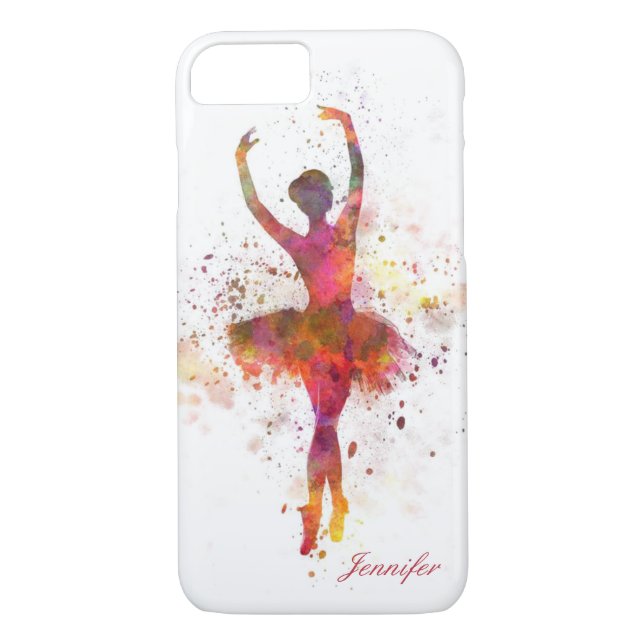 Capa Para iPhone, Case-Mate Ballerina Splatter Art Nome Personalizado | BALÉ (Verso)