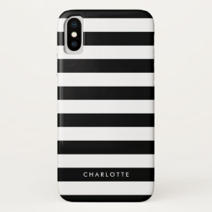Capa Para iPhone Da Case-Mate Bandas brancas e pretas personalizadas