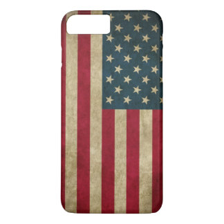 Capa iPhone 8 Plus/7 Plus Bandeira americana do Grunge do vintage
