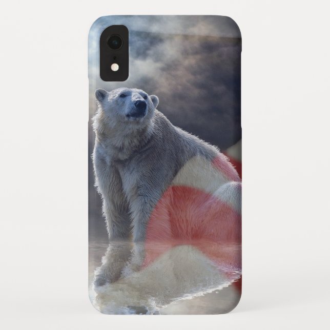 Capa Para iPhone, Case-Mate Bandeira Americana do Urso Polar do Alasca (Verso)