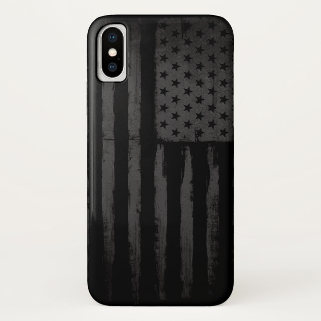 Capa Para iPhone, Case-Mate Bandeira americana preta (Verso)