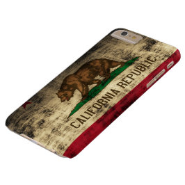 Capa Barely There Para iPhone 6 Plus Bandeira de Califórnia do Grunge do vintage