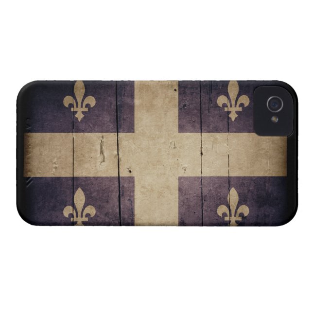 Capa Para iPhone, Case-Mate Bandeira de madeira áspera de Quebeque (Verso Horizontal)
